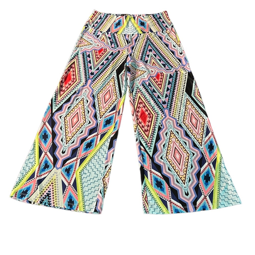 AROLINA WOMENS COLORFUL BOHO GEOMETRIC PATTERN LOUNGE PANTS SIZE XXL NWT